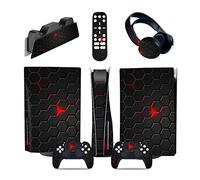 No Foaming Bubble Free 65931 For PS5 Console Disc Edition & Digital Edition Sticker Vinyl Decal Cover For Ps5 Controller & Charging Station & Headset & Media Remote(Digital Edition)