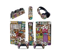 No Foaming Bubble Free 82631 For PS5 Console Disc Edition & Digital Edition Sticker Vinyl Decal Cover For Ps5 Controller & Charging Station & Headset & Media Remote(Disc Version)