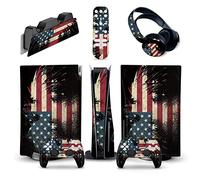 No Foaming Bubble Free For PS5 Console Disc Edition & Digital Edition Sticker Vinyl Decal Cover For Ps5 Controller & Charging Station & Headset & Media Remote 38421(Digital Edition)