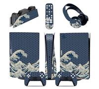 No Foaming Bubble Free For PS5 Console Disc Edition & Digital Edition Sticker Vinyl Decal Cover For Ps5 Controller & Charging Station & Headset & Media Remote 56640(Digital Edition)