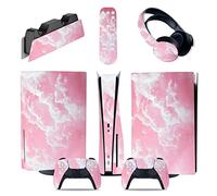 No Foaming Bubble Free For PS5 Console Disc Edition & Digital Edition Sticker Vinyl Decal Cover For Ps5 Controller & Charging Station & Headset & Media Remote 59282(Disc Version)