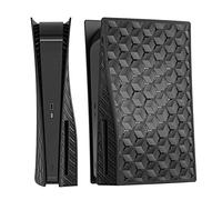 No Foaming Bubble Free For PS5 Faceplate Console Disc Version Unique Carbon Fiber Texture Plastic Shell Cover Game Console Replacement Plate