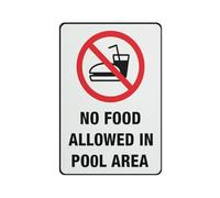 No Food Allowed In Pool Area Sign Safe Sign, Signs Outdoor, 12 X 8 In, Sign For Home, Business, Driveway Alert