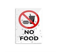 No Food Art Acrylic Sign For Wall Self-Adhesives Sign For Door Or Wall 6 X 8 Inch Premium Acrylic Design Plate