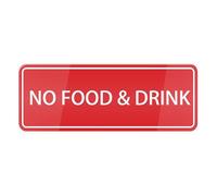 No Food & Drink Sign, Main Official Self Adhesive Sign For Door Or Wall Quick And Easy Installation Premium Metal Tin Design For Your Home Office/Business 4×16 Inch