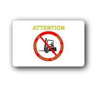 No Forklift Trucks Beyond This Point Sign - 14.0x9.0cm Brushed Aluminium