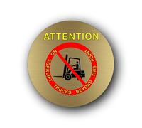 No Forklift Trucks Beyond This Point Sign - 9.5x9.5cm Brushed Aluminium