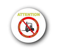 No Forklift Trucks Beyond This Point Sign - 9.5x9.5cm Brushed Aluminium