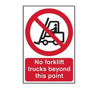 ‘No Forklift Trucks Beyond This Point’ Sign, Self-Adhesive Semi-Rigid PVC (200mm x 300mm)
