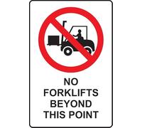 No Forklifts Beyond This Point Warning Metal Sign Tin Signs Aluminum Plaque for Outdoors Use Yard Farm Fence Home Wall Decor 8x12 inch