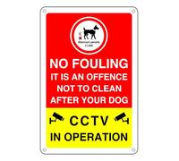 No Fouling It Is An Offence Not To Clean After Your Dog Sign - Pre-Drilled 3mm Aluminium Dibond, Heavy-Duty Weatherproof (600 x 400mm)