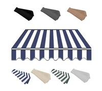 No Frame 2.0m 2.5m 3.0m 3.6m 4m 5m Durabla Garden Awning Replacement Fabric Top Cover Front Valance, Waterproof, Awning Fabric Replacement Window Awning Cover(Blue and White,400x200cm)