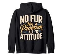 No Fur No Problem All Attitude Sphynx Cat Zip Hoodie