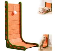 No-Furniture-Damage Cat Scratching Post for Indoor Cats - 2025 Upgraded L-Shaped Mellowkin Felt Scratcher with Catnip, Anti-Anxiety Design, Silent & No Mess (Green Orange L)