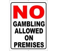 No Gambling Allowed Metal Sign Rules Regulations Outdoor Indoor Aluminum Sign 8x12