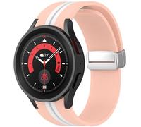No Gap Compatible with Samsung Galaxy Watch 6 Band 5 4 40mm 44mm, Magnetic Clasp Soft Silicone Strap for Samsung Galaxy Watch 6 Classic 43mm 47mm/Galaxy Watch 5 Pro 45mm for