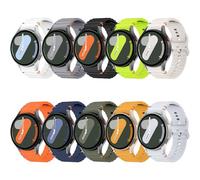No Gap Silicone Bands Compatible for Samsung Galaxy Watch 7/FE/6/5/4 Band 40mm 44mm/Watch 6 Classic 43mm 47mm/5 Pro 45mm/4 Classic 42mm 46mm, 10 Pack Corrugated Sport Strap for Men Women (B)
