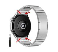 No Gaps Stainless steel replaceable Watchband fit for Huawei Watch GT4 46mm(Silver)