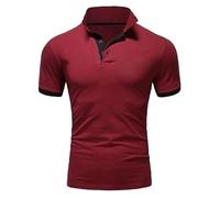 No Giraffe Embroidery Golf Polo Shirts Men - Office Work Tennis T-Shirt Casual Polo T-Shirt Button Front Plain Polo Shirt Summer Short Sleeve Polo Tops Sports T Shirt Breathable Everyday Wear Red