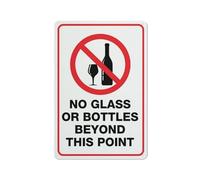 No Glass Or Bottles Beyond This Point Sign Rust Free Aluminum Easy To Read & Sturdy Keep Out Outdoor Metal Signs For Home Farm Yard Metal Tin Sign 8X12 Inch