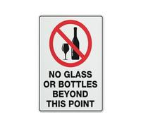No Glass Or Bottles Beyond This Point Sign Safe Sign, Signs Outdoor, 12 X 8 In, Sign For Home, Business, Driveway Alert