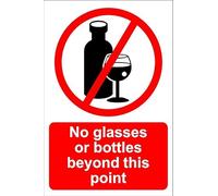 No glasses or bottles beyond this point - Self adhesive sticker (200mm x 150mm)