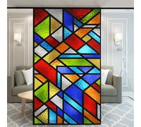 No Glue Decorative Privacy Frosted Window Film Modern Classic Stained Glass Door Window Decals Window Sticker 40x100cm(15.7"x39.4")