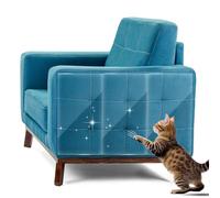 No Glue Marks - Finokeil Cat Scratch Furniture Protector, 17.72x 11.8 Inches Couch Protector from Cat Claws, Eco-Friendly Furniture Protectors from Cats Scratching(12-Pack+50 Pins)