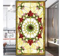 No Glue Static Cling Privacy Windows Film 01D European Church Style Stained Glass Decorative Window Stickers 60x90cm(23.6"x35.4")