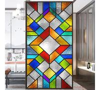 No Glue Static Cling Privacy Windows Film European Church Style Stained Glass Decorative Frosted Window Stickers 60x100cm(23.6" x39.4)