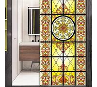 No Glue Window Film Privacy Classic Pattern Decorative Frosted Glass Door Window Covering Window Decals Window Sticker 110Z 50x180cm(19.7"x70.9")
