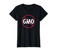 No GMO - Genetically Modified Organism Prohibition Ban Value Graphic T-Shirt, Women, Black, XL