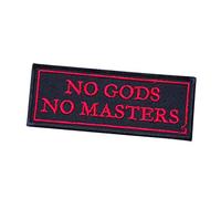 NO Gods Masters - Occult Satanic Gothic Ghost Magic Demonic Satan Devil Lucifer Witch Rock 666 1 Embroidered Iron on Applique Souvenir Accessory