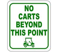 NO Golf Carts Beyond This Point - Golf Cart Signs, Private Property Sign for Golf Course, Keep Golf Carts Off the Grass or Putting Green - Outdoor Sign8x12 inches
