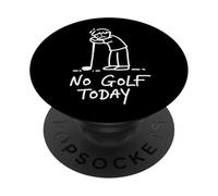 No Golf Today Funny Golfing Lover Stickman Figure Line Art PopSockets Adhesive PopGrip