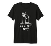 No Golf Today Funny Golfing Lover Stickman Figure Line Art Premium T-Shirt