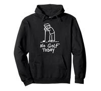 No Golf Today Funny Golfing Lover Stickman Figure Line Art Pullover Hoodie