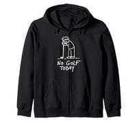No Golf Today Funny Golfing Lover Stickman Figure Line Art Zip Hoodie