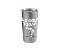 No Golf Today Funny Sad Golfer Rainy Day Stainless Steel Insulated Tumbler