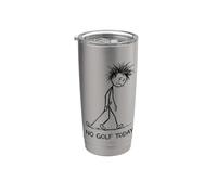 NO Golf Today Funny Sad Stick Figure Golfer Man Stainless Steel Insulated Tumbler