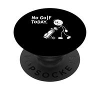 No Golf Today Sad Stick Man Humor Pushing a Golf Cart PopSockets Adhesive PopGrip