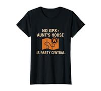 No GPS Aunt's House Party Central Family Reunion Map T-Shirt