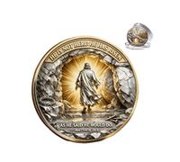 No Greater Love Resurrection Commemorative Coin - Double-Sided Christian Bible Verse Matthew 28:6 Coin for Prayer, Reflection, Easter Gifts - Spiritual Pocket Token for Men & Women (1PCS)