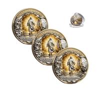 No Greater Love Resurrection Commemorative Coin - Double-Sided Christian Bible Verse Matthew 28:6 Coin for Prayer, Reflection, Easter Gifts - Spiritual Pocket Token for Men & Women (3PCS)