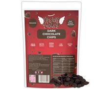 No Guilt Bakes | Sugar Free Luxurious Belgian Dark Chocolate Chips | Keto Friendly | No Added Sugar | Authentic Disc Shaped Delight | Low Carb Indulgence | 210g Resealable Pouch