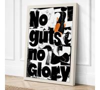 No Guts No Glory Typography Canvas Wall Art Print 18x12 Inch (46 x 30 cm)