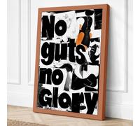 No Guts No Glory Typography Canvas Wall Art Print 30x20 Inch (76 x 51 cm)