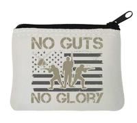 No Guts no Glory USA Flag Graphic Neoprene Coin Purse Pouch 10x11cm White