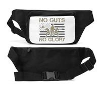 No Guts no Glory USA Flag Graphic Unisex Waist Bag Black