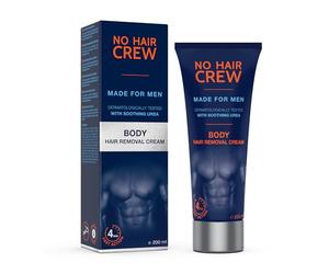 NO HAIR CREW Body Hair Removal Cream for Men 200 ml - The Original | For chest, back, arms, legs and armpits. Hair-free in 4-8 minutes, no cuts, no razor burn and softer regrowth vs shaving.